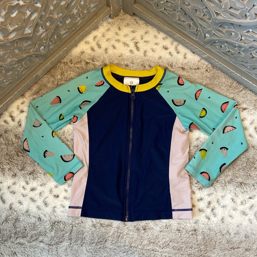 Hanna Andersson long sleeve rashguard girls size 5T watermelon tropical beach